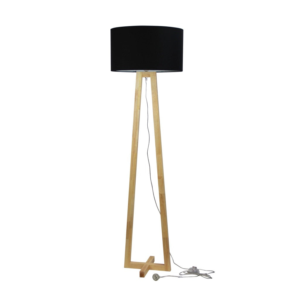 Scandi Floor Lamp with Cotton Shade (Available in 2 Colors)