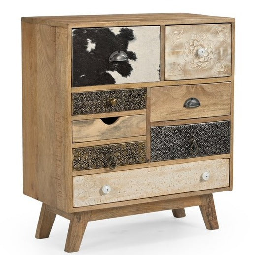 Scandi Handmade Solid Timber Cowhide Cabinet