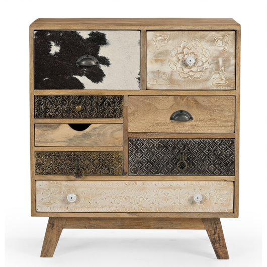 Scandi Handmade Solid Timber Cowhide Cabinet