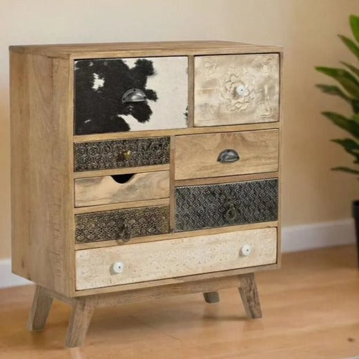 Scandi Handmade Solid Timber Cowhide Cabinet