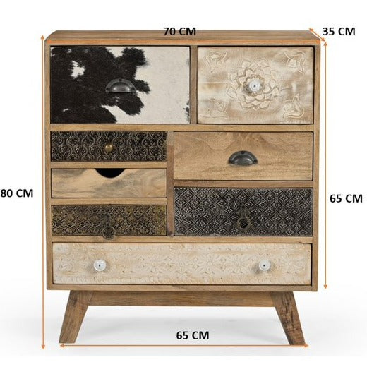 Scandi Handmade Solid Timber Cowhide Cabinet