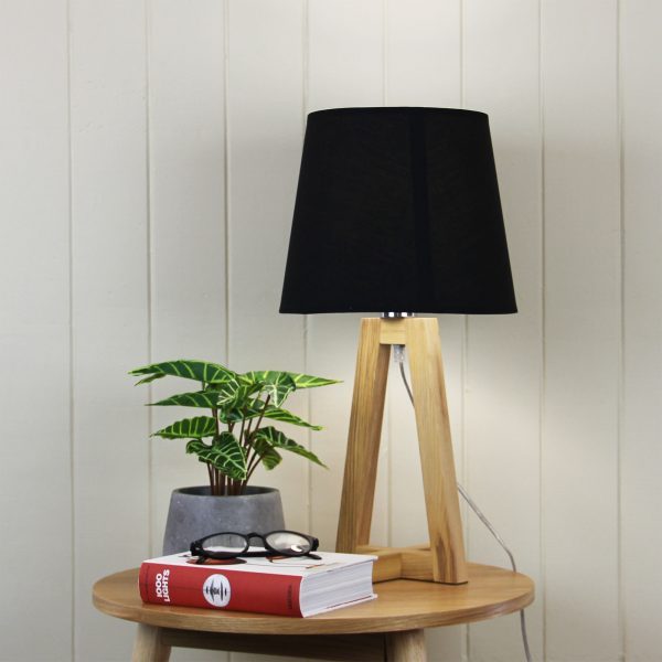 Scandi Table Lamp with Cotton Shade (Available in 2 Colors)