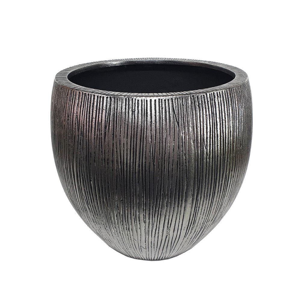 Sculpted Horizon Botanical Silver Plant Pot - Set of 3