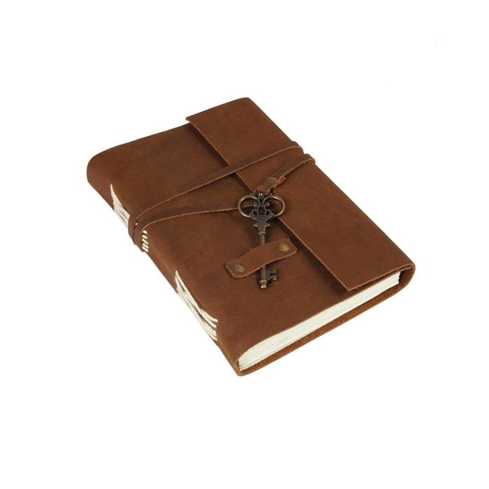 Sculpted Leather Journal with Key Closure