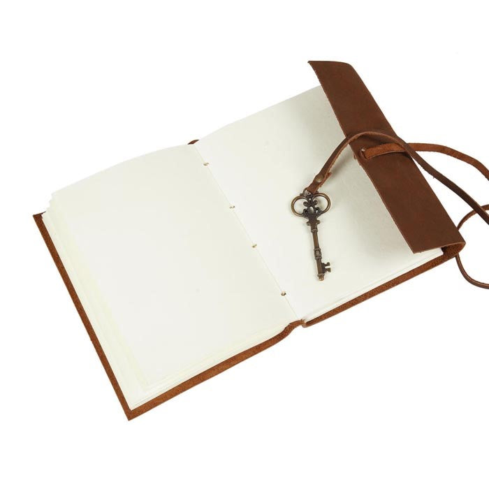 Sculpted Leather Journal with Key Closure