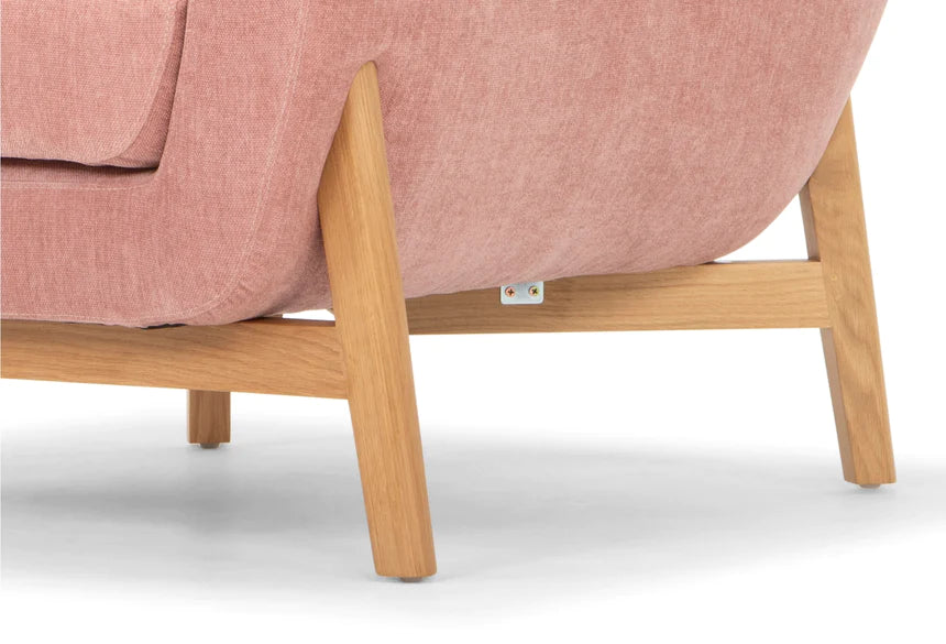 Sculpted Seating Armchair with Wooden Legs