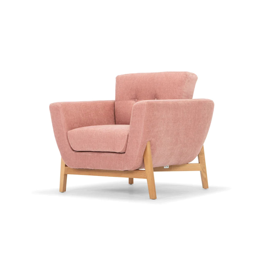 Sculpted Seating Armchair with Wooden Legs