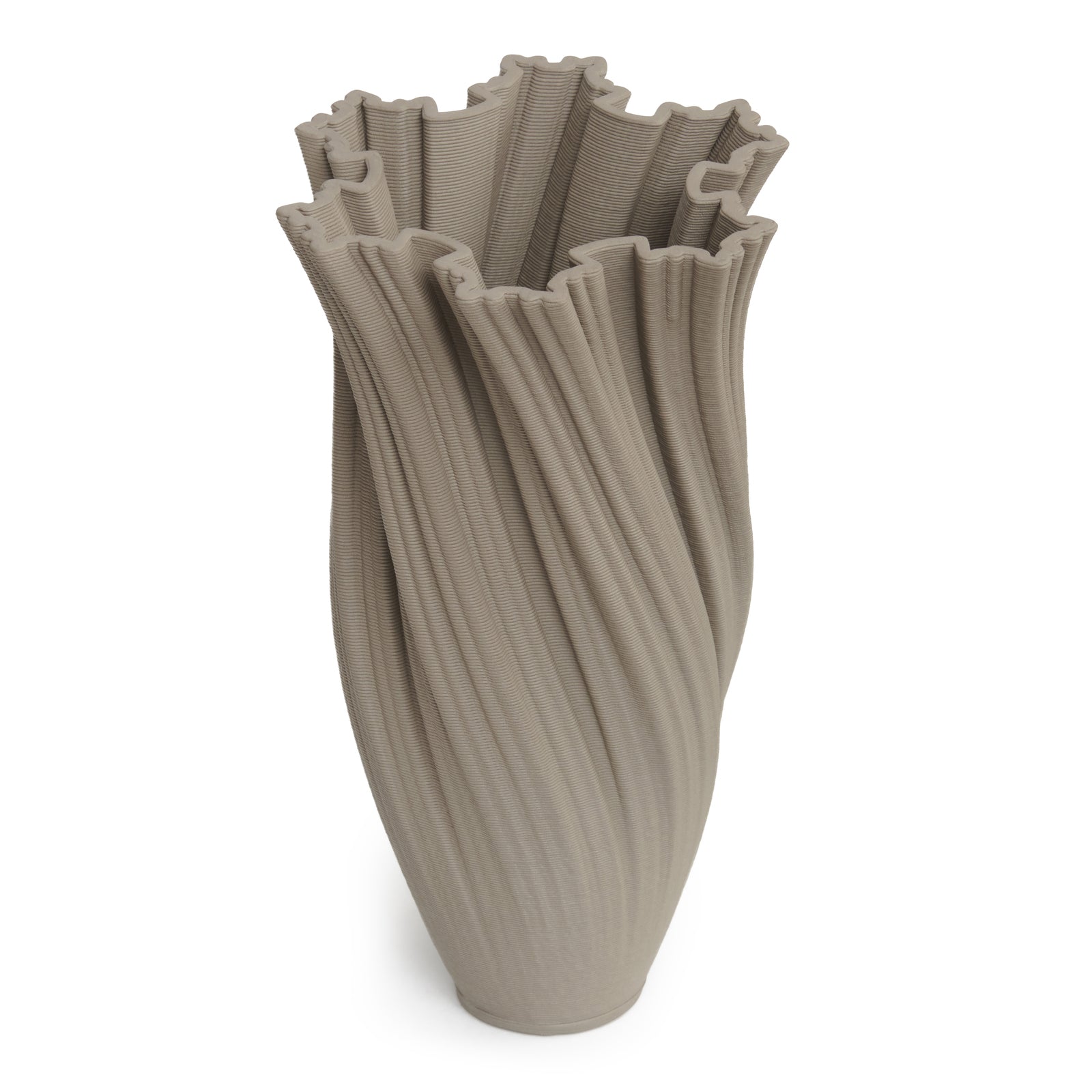 Sculpted Sophistication Ceramic Vase 24cms - Tan