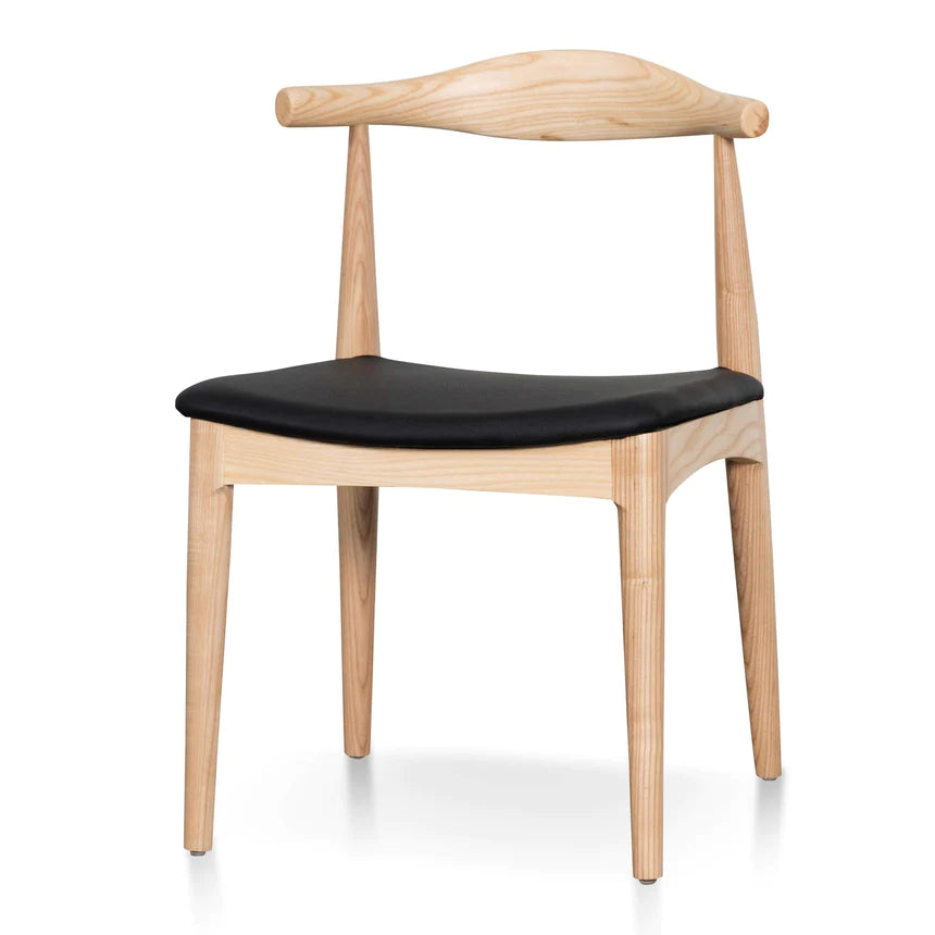 Sculpted Sycamore Dining Chair - Black & Natural