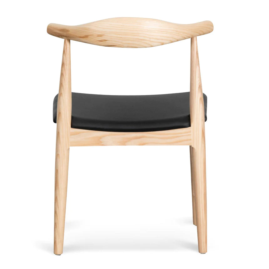 Sculpted Sycamore Dining Chair - Black & Natural