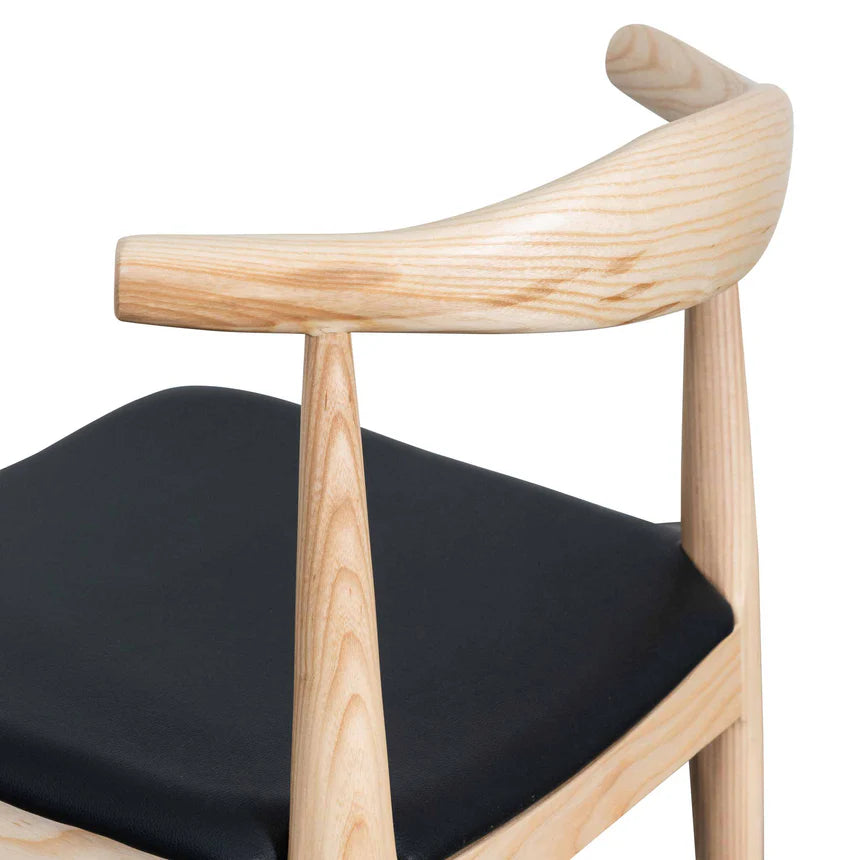 Sculpted Sycamore Dining Chair - Black & Natural