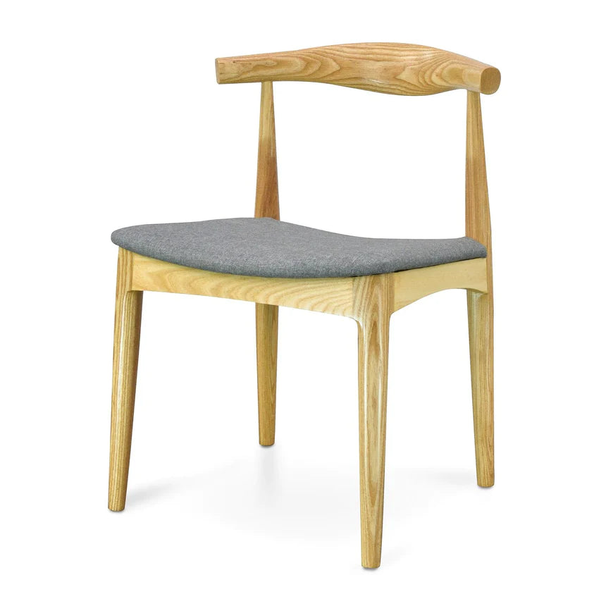 Sculpted Sycamore Dining Chair - Grey & Natural