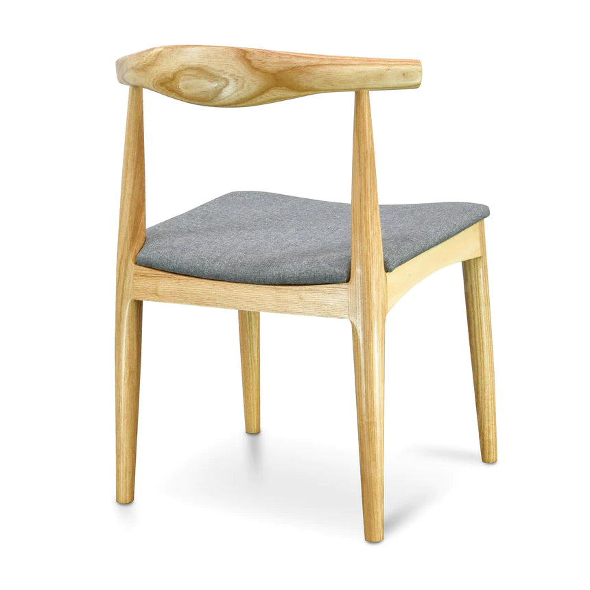 Sculpted Sycamore Dining Chair - Grey & Natural