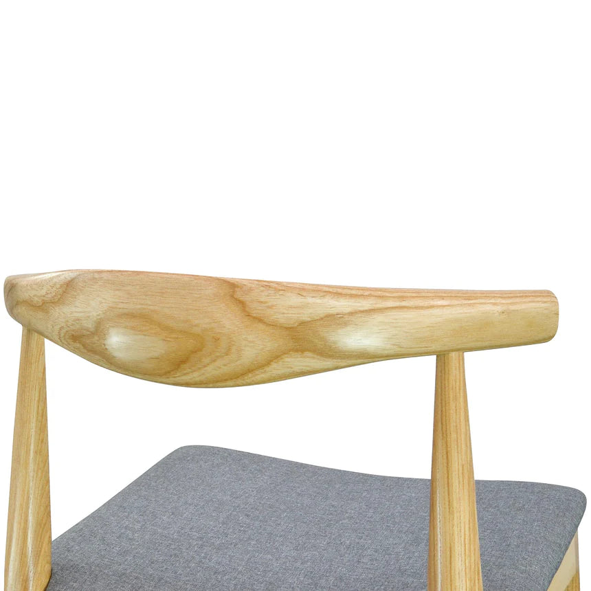 Sculpted Sycamore Dining Chair - Grey & Natural