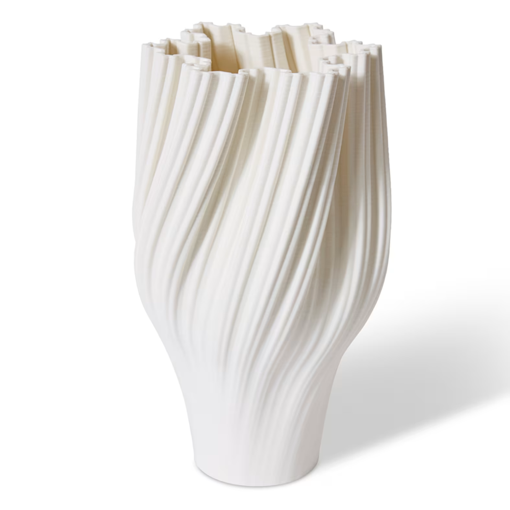 Sculptural White Ceramic Avalon Vase - 38cms