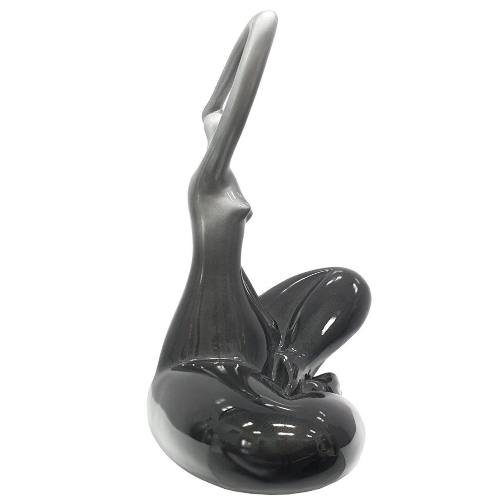 Seated Grace Cross Legged Lady Sculpture - Black