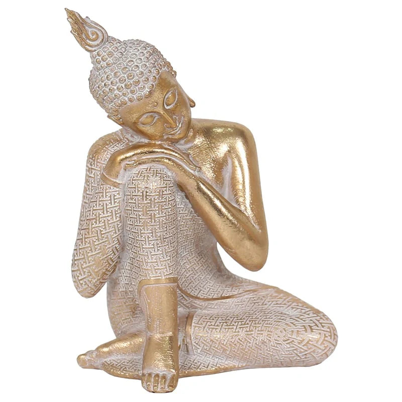 Seated Serenity Brass Buddha - 15x12x21cms