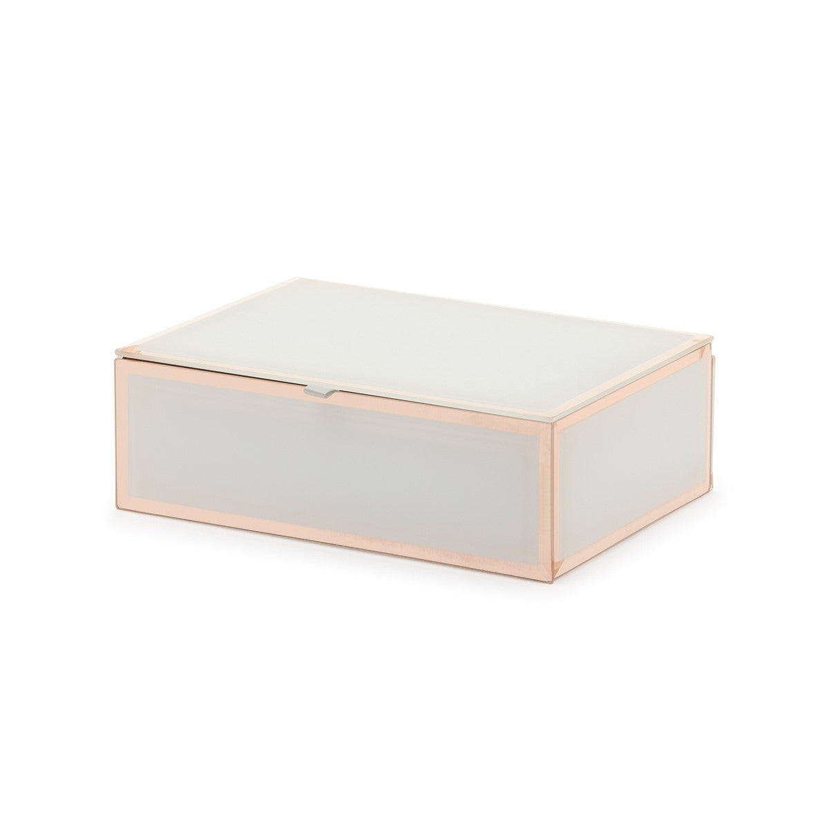 Personalised Selena Jewellery Box Medium White & Rose Gold