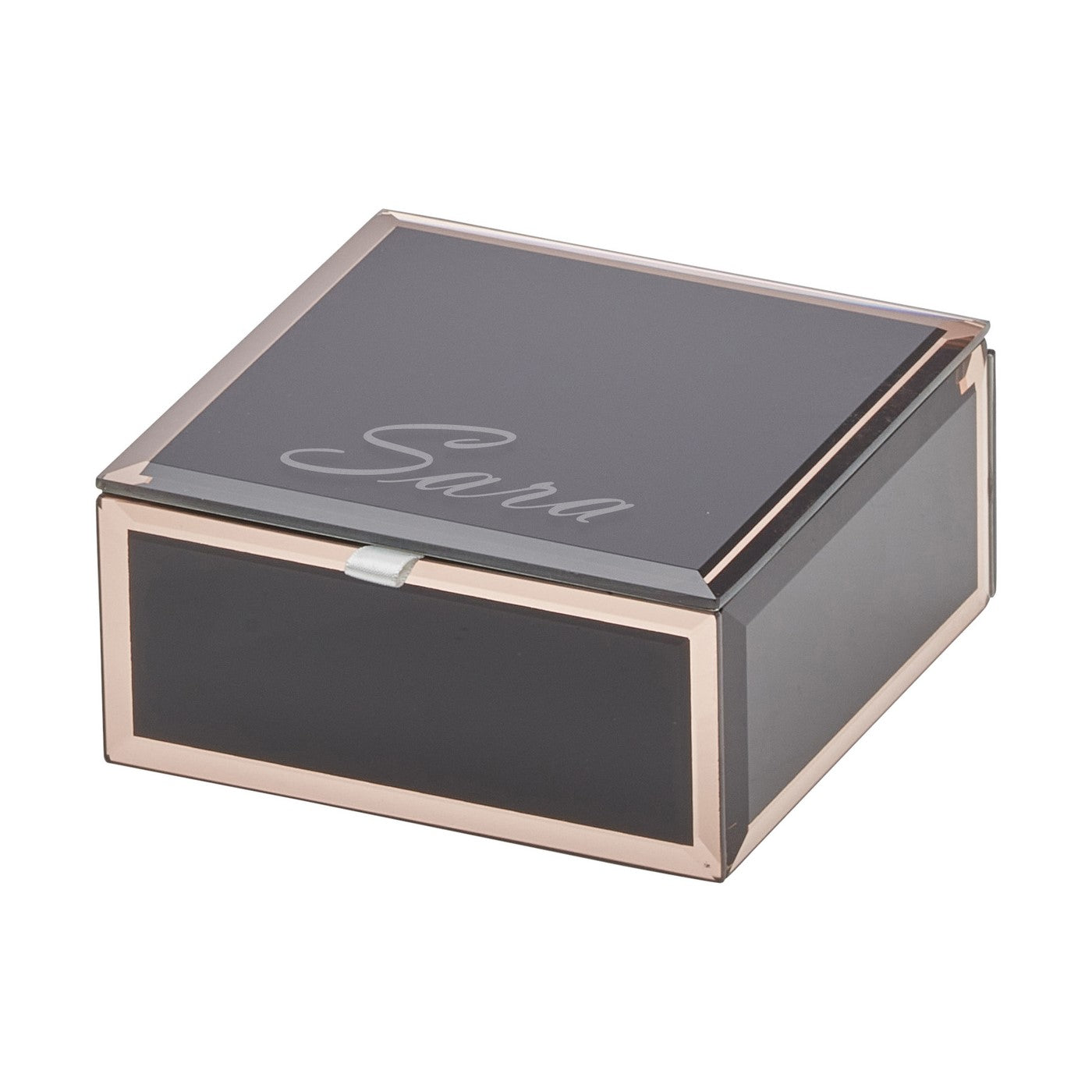 Personalised Selena Jewellery Box Small Black