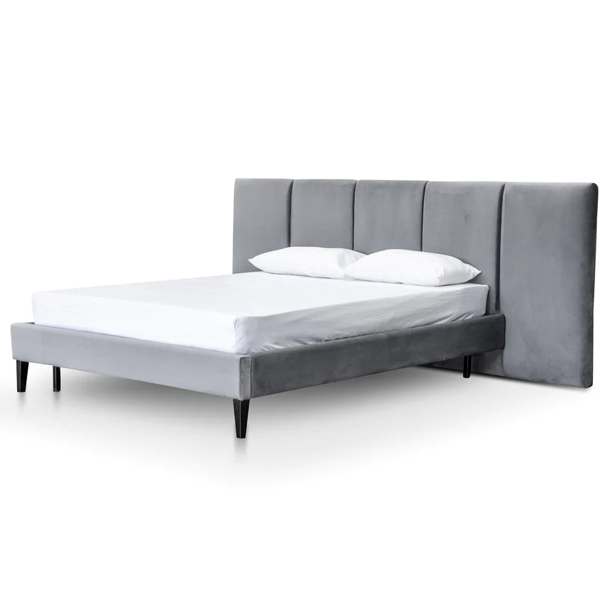 Serene Sleep Bed Frame - Charcoal Velvet (Queen)