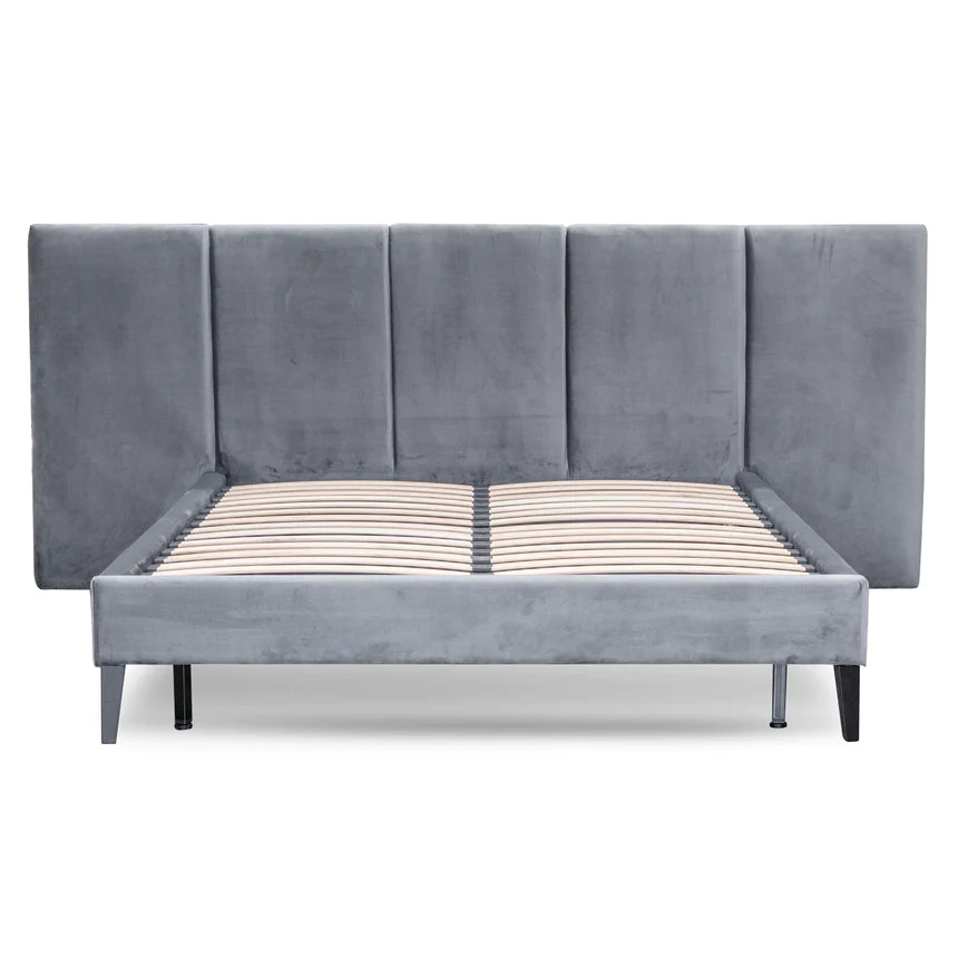 Serene Sleep Bed Frame - Charcoal Velvet (Queen)