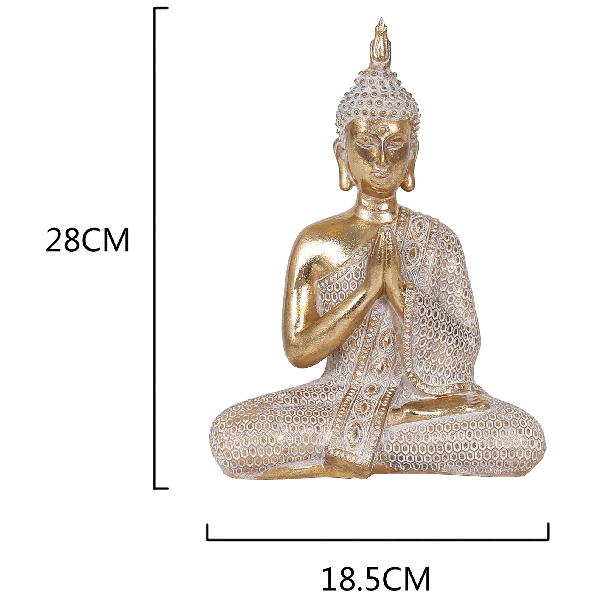 Serenity Seated Praying Buddha - 18.5x8x28cms