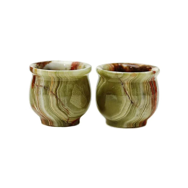 Set Of 2 Handmade Marble Shot Glasses (Available in 3 Colors)