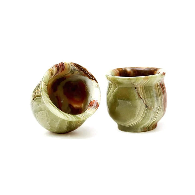 Set Of 2 Handmade Marble Shot Glasses (Available in 3 Colors)