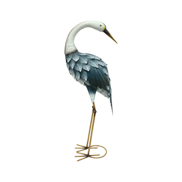 Set of 2 Garden Decor Metal Asst Blue Cranes