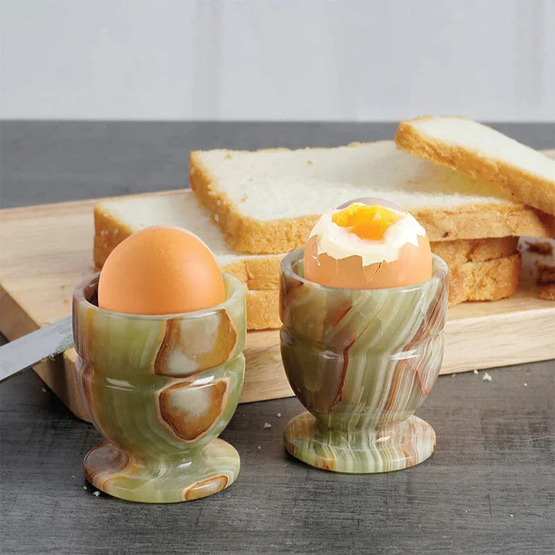 Set of 2 Handmade Marble Egg Cups (Available in 3 Colors)