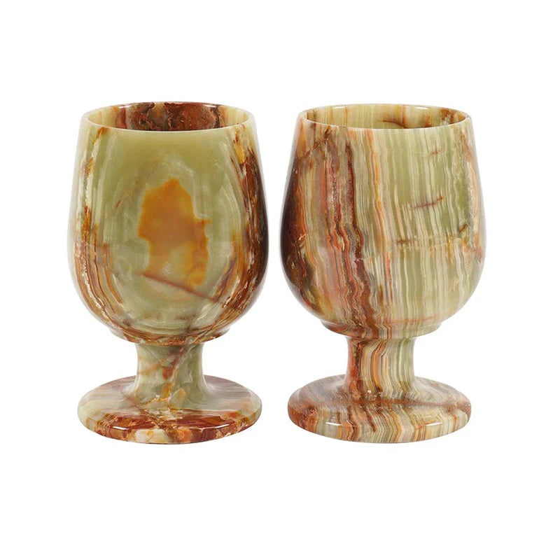 Set of 2 Handmade Marble Wine Glasses (Available in 4 Colors)