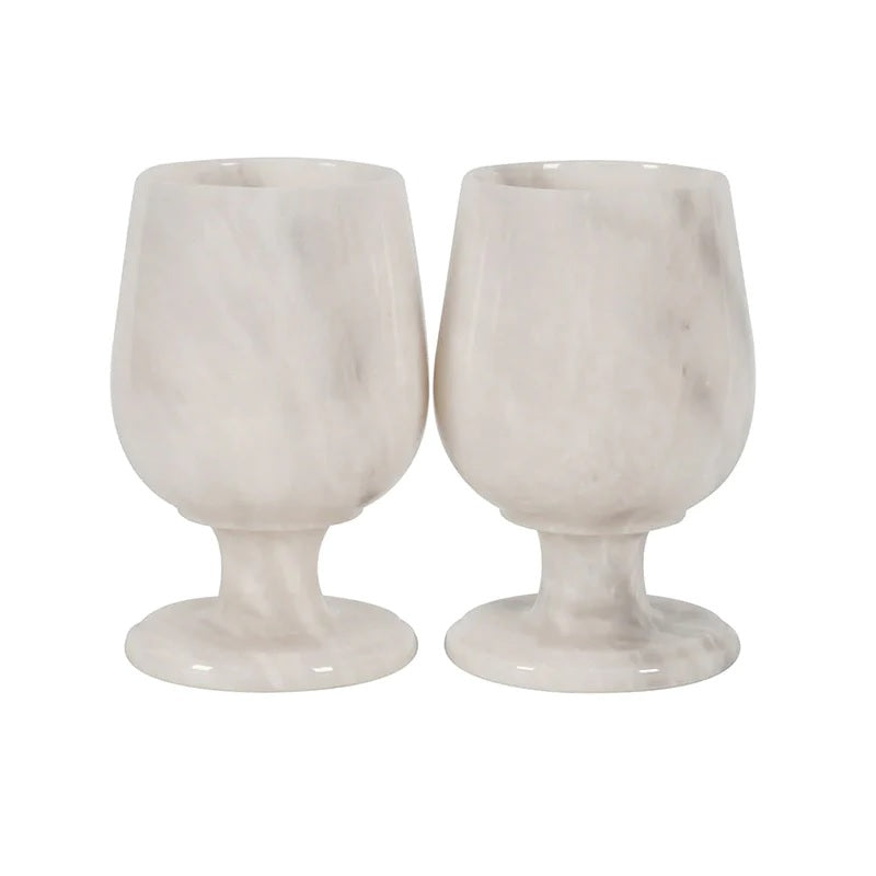 Set of 2 Handmade Marble Wine Glasses (Available in 4 Colors)