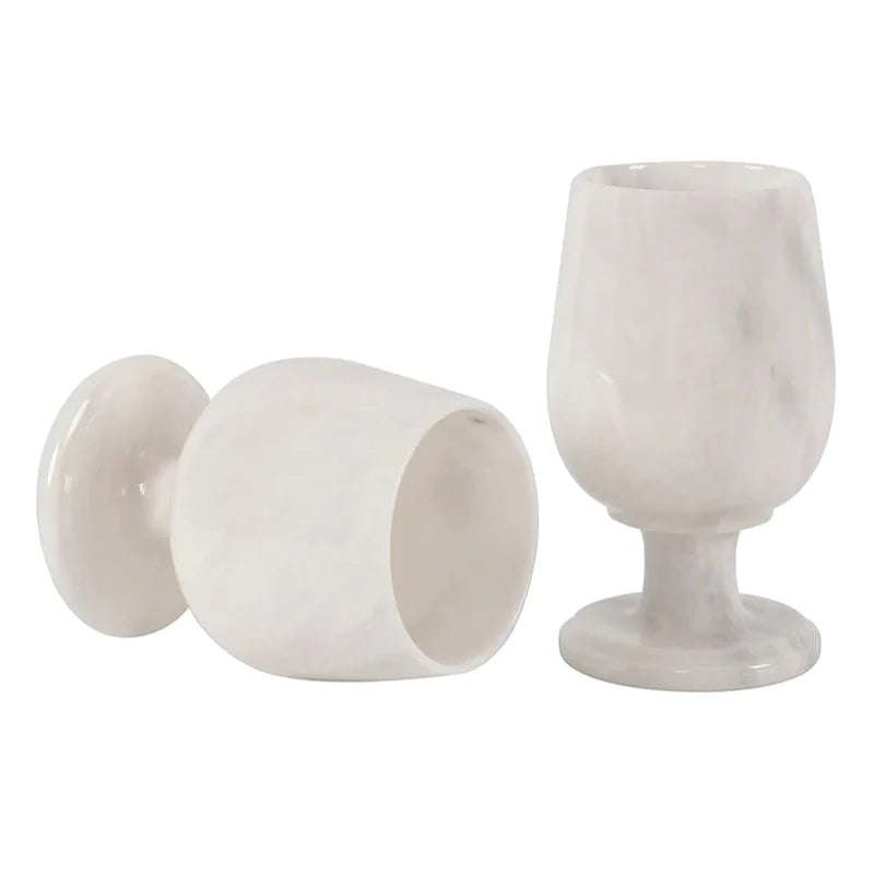 Set of 2 Handmade Marble Wine Glasses (Available in 4 Colors)