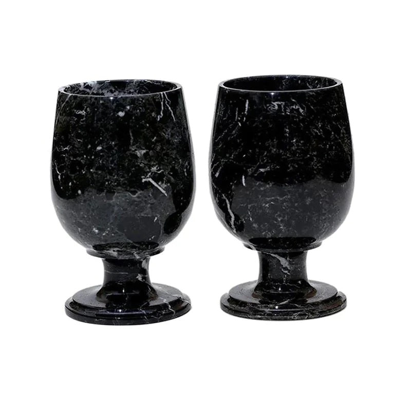 Set of 2 Handmade Marble Wine Glasses (Available in 4 Colors)