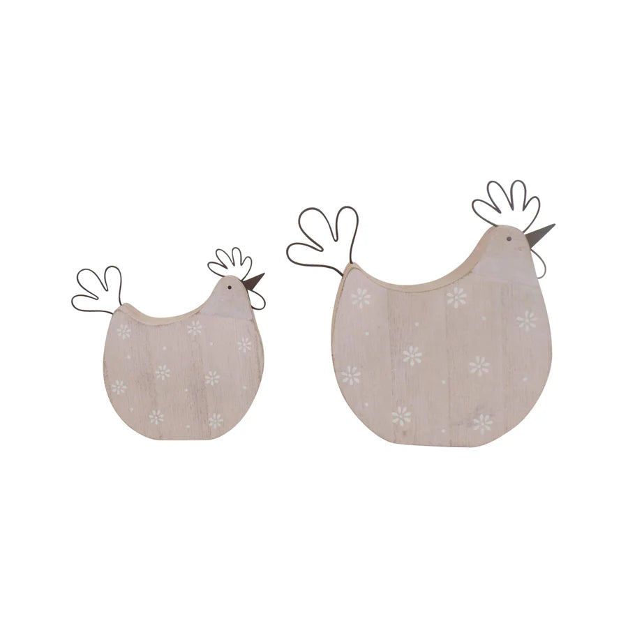 Set of 2 Mum & Child Pastel & Rust Chooks