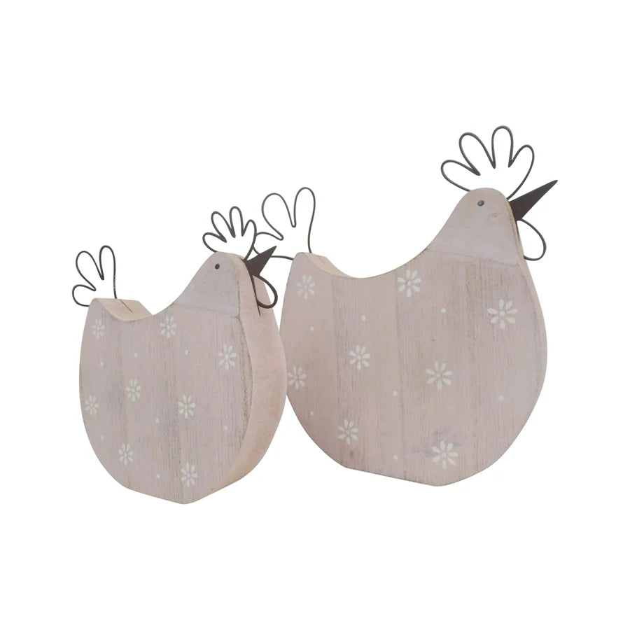 Set of 2 Mum & Child Pastel & Rust Chooks