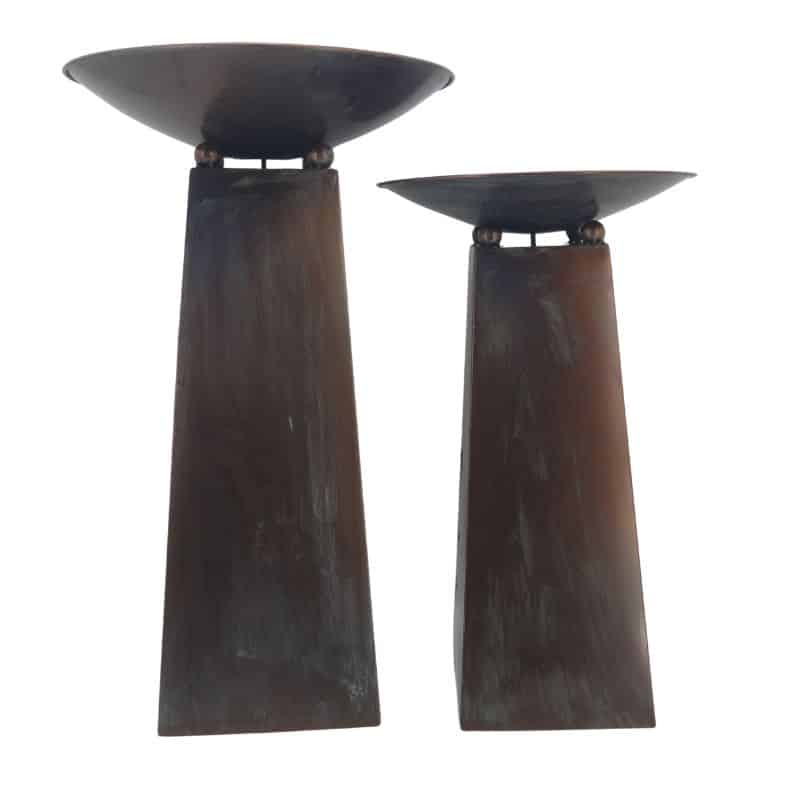 Set of 2 Nested Birds Fire Bowls/Planters