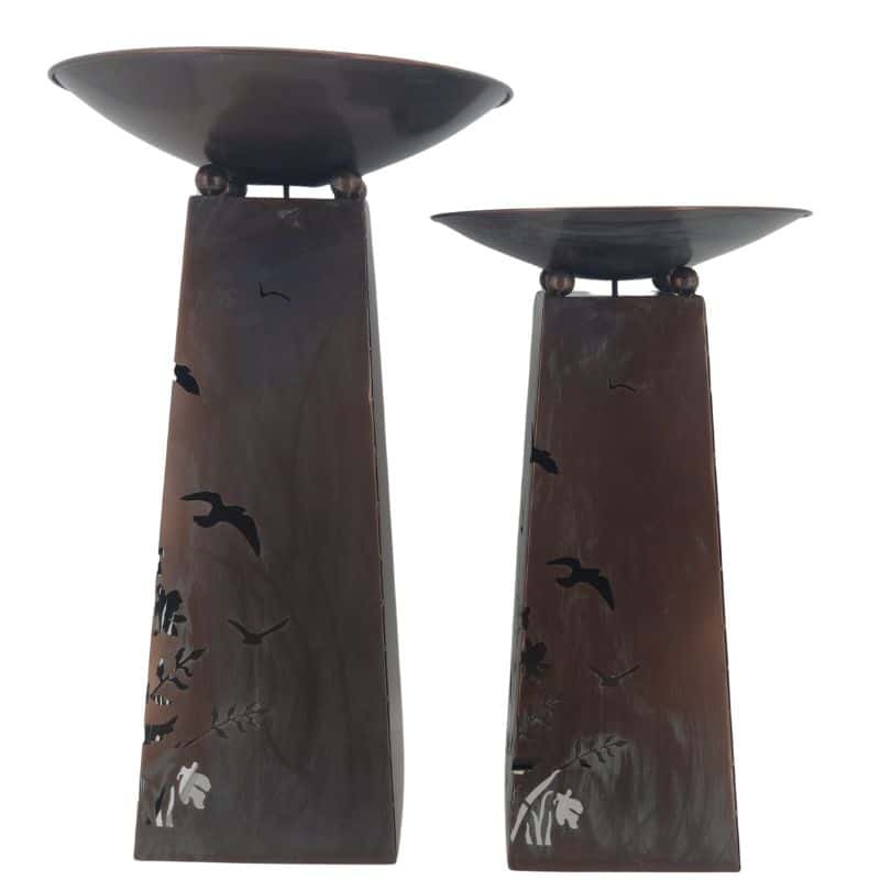 Set of 2 Nested Birds Fire Bowls/Planters