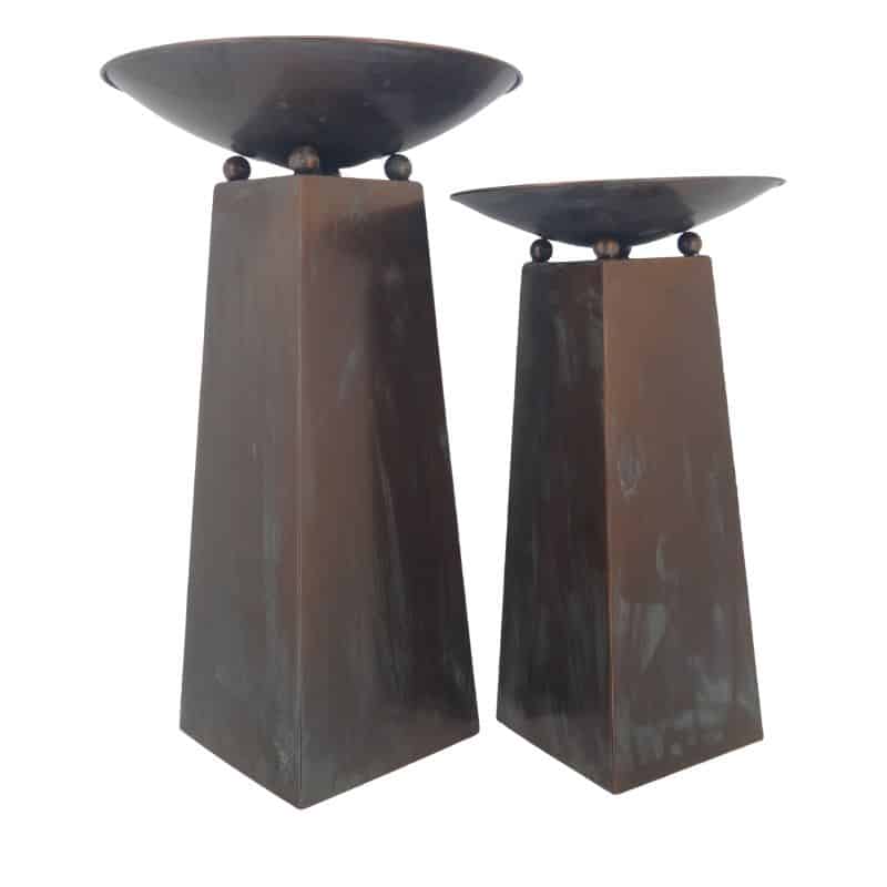 Set of 2 Nested Birds Fire Bowls/Planters