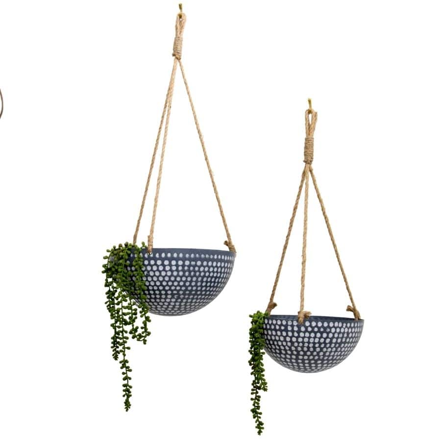 Set of 2 Nested Hanging Dimple Planters