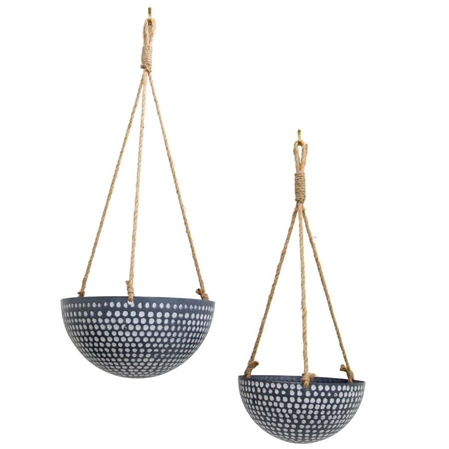 Set of 2 Nested Hanging Dimple Planters