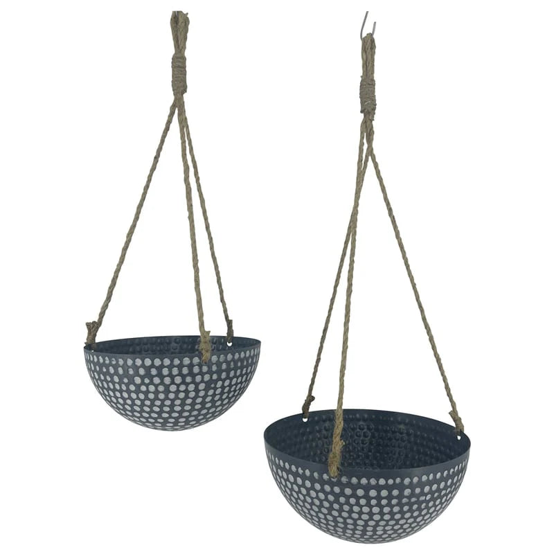 Set of 2 Nested Hanging Dimple Planters