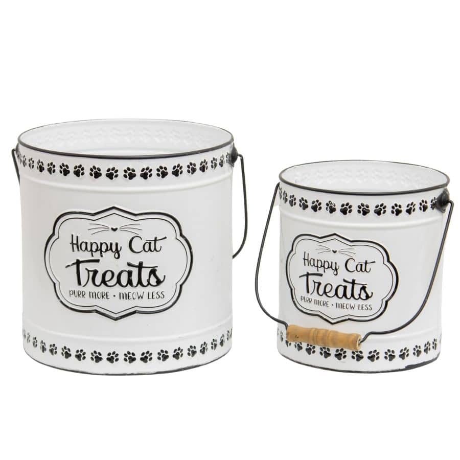 Set of 2 Nested Happy Dog Treats Tins with Lid