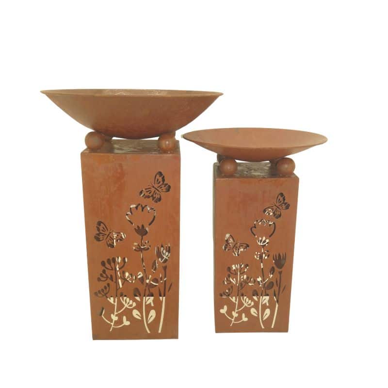 Set of 2 Nested Laser-cut Butterfly Fire Bowls/Planters