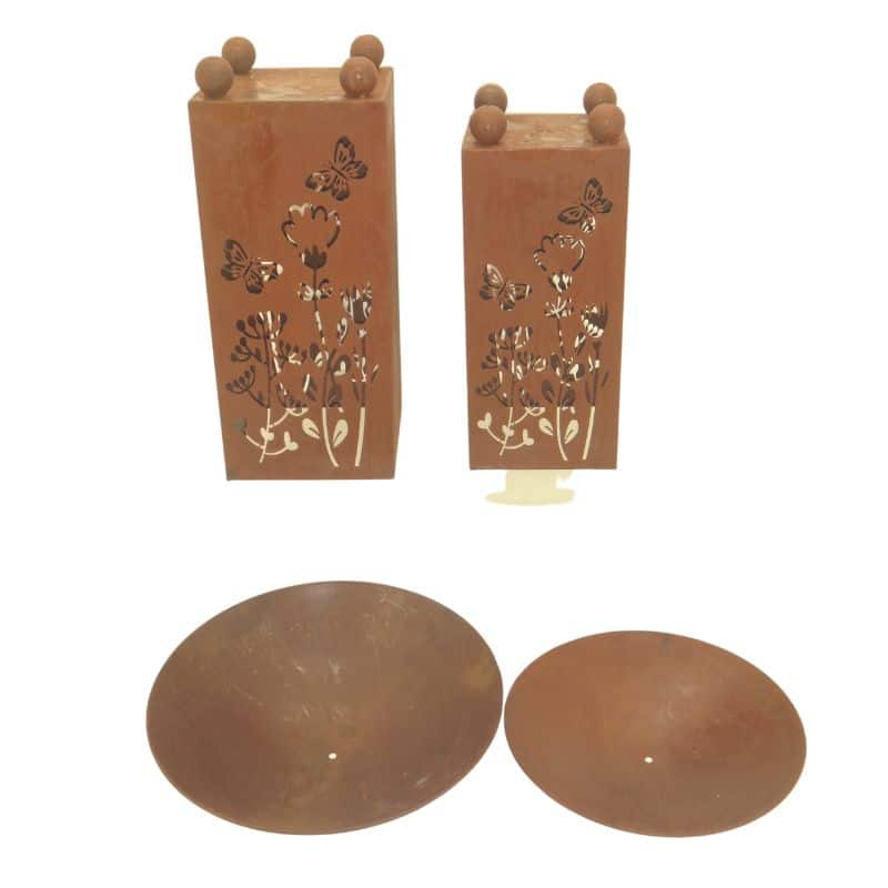 Set of 2 Nested Laser-cut Butterfly Fire Bowls/Planters