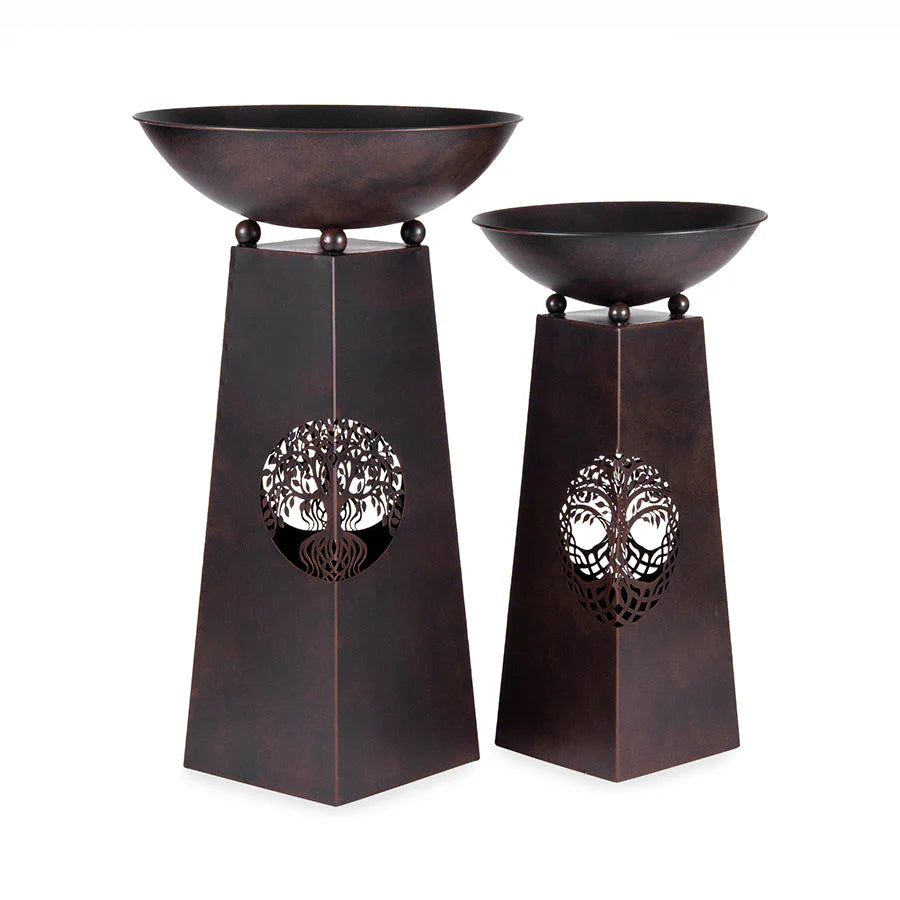 Set of 2 Nested Laser Cut Tree-of-Life Fire Bowls