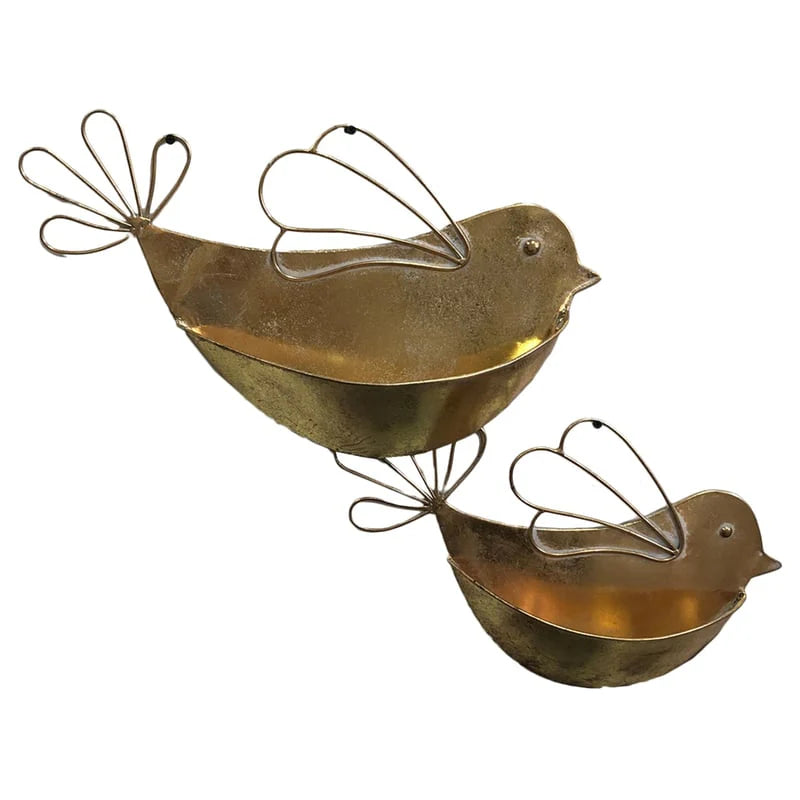 Set of 2 Nested Lustre Gold Wall Planters