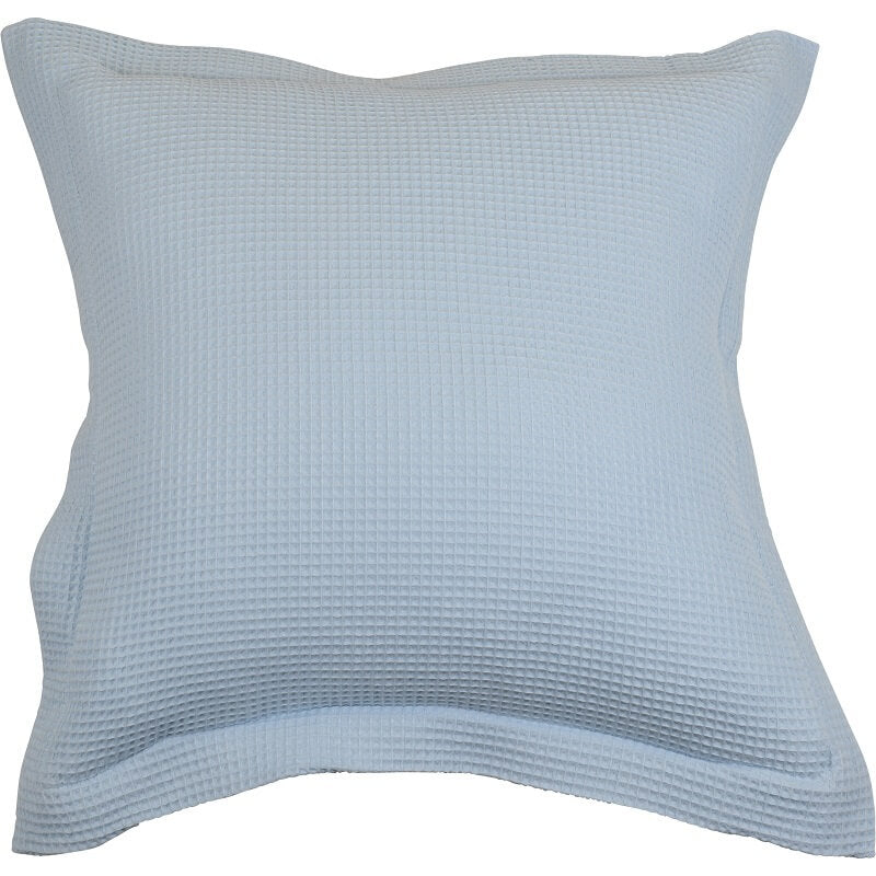 Waffle Pure Cotton 60x60cm Pillowcases Set of 2 - Baby Blue