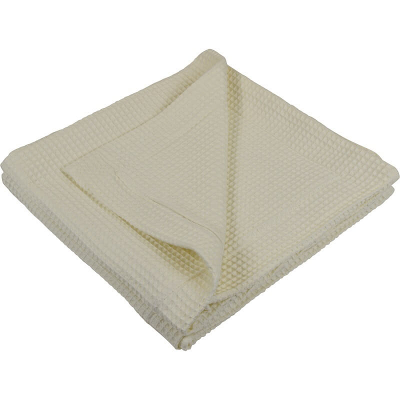 Waffle Pure Cotton 60x60cm Pillowcases Set of 2 - Cream