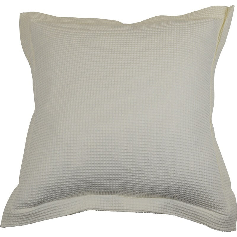 Waffle Pure Cotton 60x60cm Pillowcases Set of 2 - Cream